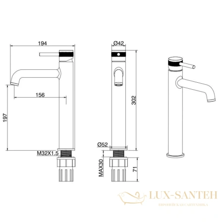 смеситель для раковины allen brau priority 5.31002-00 без донного клапана, хром