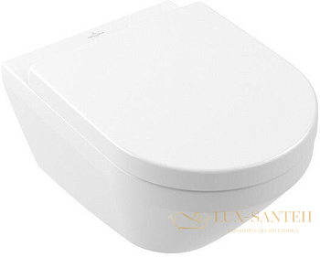 унитаз подвесной villeroy&boch architectura twistflush 4694cl01, с сиденьем soft close, белый глянцевый