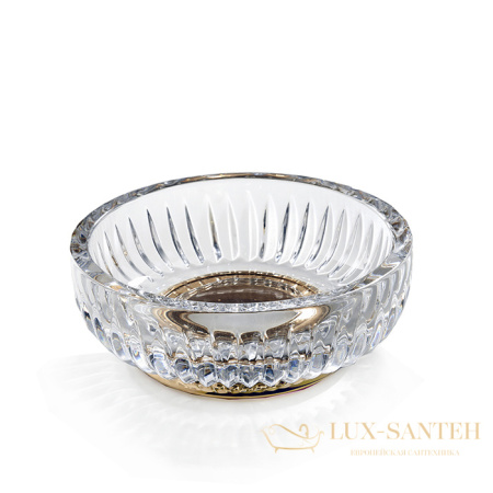 3sc elegance, el01aamgd, мыльница настольная, прозрачный хрусталь х золото 24к. lucido