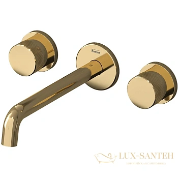 смеситель для раковины teska tria e5217 без донного клапана, золотой