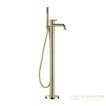 смеситель для ванны напольный aquame siena aqm6218bg, золото брашированное