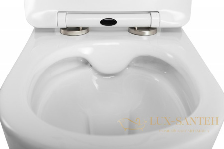 унитаз подвесной belbagno due 2.1 bb7006chr/sc безободковый, с сиденьем микролифт, белый глянцевый