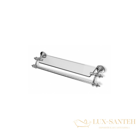 стеклянная полка + полотенцедержатель stil haus giunone g33(08), хром