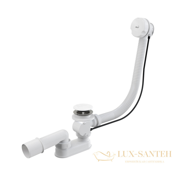 alcaplast сифон для ванны автомат комплект белый пластик/пластик длина 100 см a51bm-100
