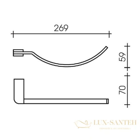 полотенцедержатель schein allom 225-r, хром