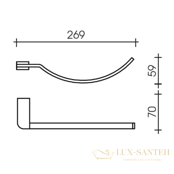 полотенцедержатель schein allom 225-r, хром
