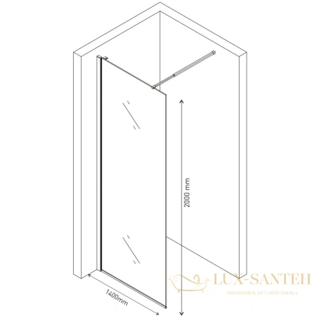 неподвижная перегородка berges sky 064007 140 см