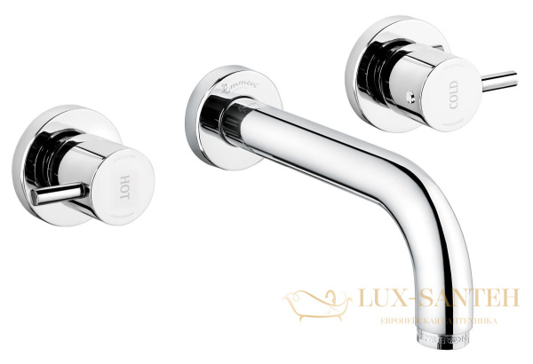 встраиваемый в стену двухвентильный смеситель emmevi piper 45155/br для раковины без донного клапана, бронза