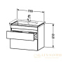 тумба под раковину duravit durastyle ds648102222 730х610х448 мм, белый