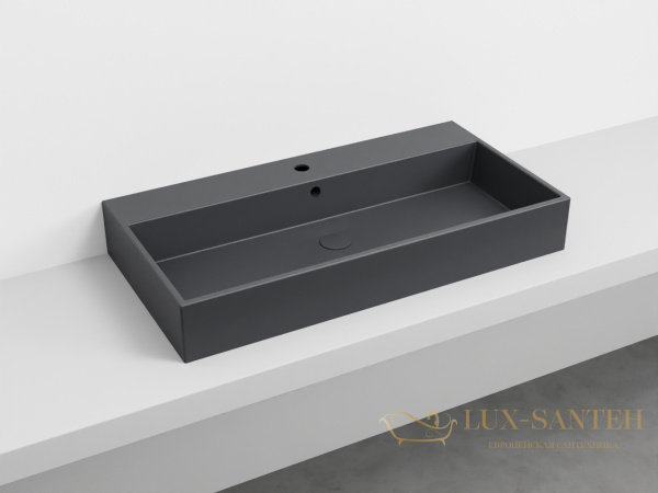 раковина подвесная/накладная cielo smile smlaa100 lv, 10000x460x130h мм, lavagna