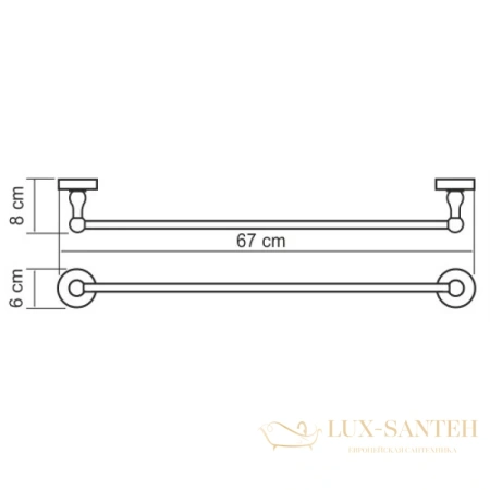 полотенцедержатель wasserkraft regen k-6930 67 см, хром