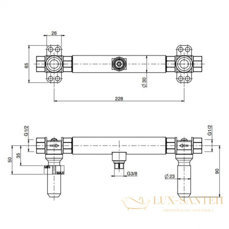встраиваемая часть fima carlo frattini f2350, смесителя для раковины, на 3 отверстия