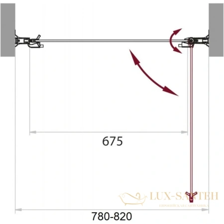 душевая дверь belbagno sela-b-1 sela-b-1-80-p-cr 80 см, стекло рифленое