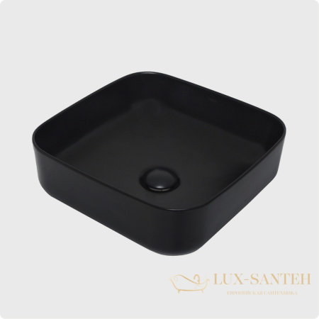 раковина накладная aquame aqm5011mb, 390*390 мм, черный матовый