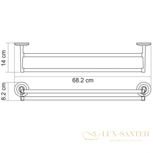 полотенцедержатель wasserkraft rhein k-6240 66,7 см, хром