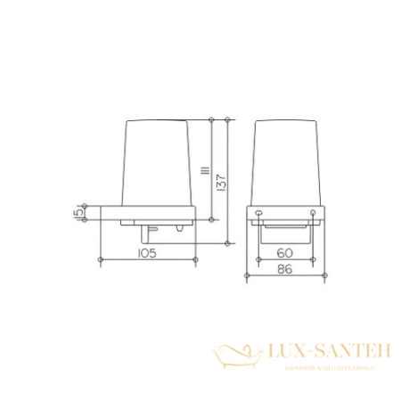 дозатор для жидкого мыла keuco edition 11 11152039000 в комплекте с держателем и насосиком, хрустальное стекло/латунь, бронза шлифованная