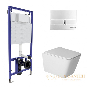 комплект berges 043399: подвесной унитаз sigma с системой инсталляции novum 525 и панелью смыва, хром глянцевый