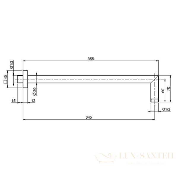 держатель верхнего душа 350 мм, fima carlo frattini showerhead f2538cr, хром