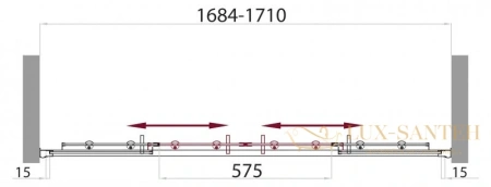 душевая дверь belbagno uno-bf-2 uno-bf-2-170-c-cr 170 см, стекло прозрачное