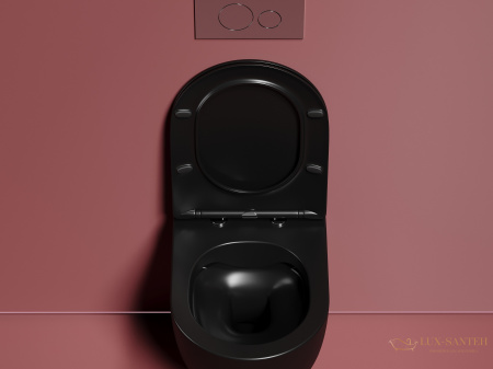 унитаз подвесной ceramica nova modena cn6063mb безободковый, с сиденьем микролифт, черный матовый