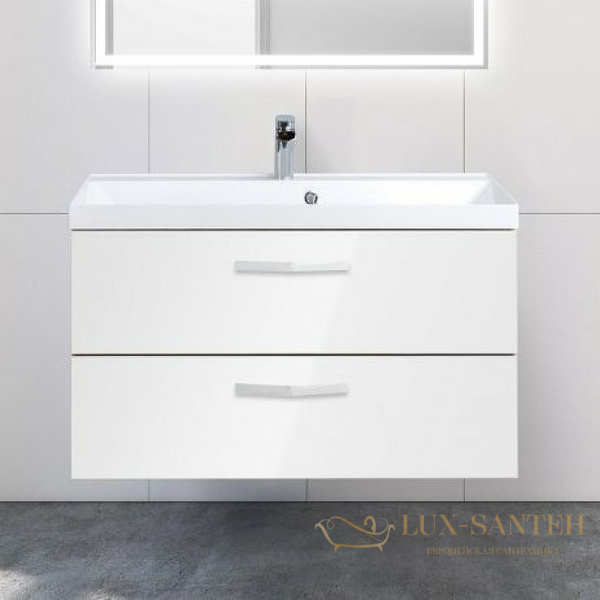 тумба под раковину belbagno aurora aurora-900-2c-so-bl 90 см подвесная, bianco lucido