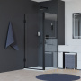 душевой уголок rgw hotel 350604591-014 ho-045b 90х110, профиль черный, стекло прозрачное