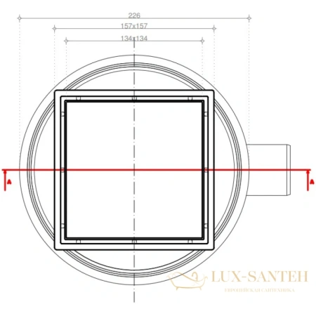 душевой трап bettoserb confluo standard white glass 4 13000096 144x144/50 мм, хром/белый глянец