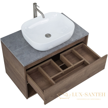 тумба под раковину belbagno kraft kraft-900-1c-so-rt 90 см подвесная, rovere tabacco