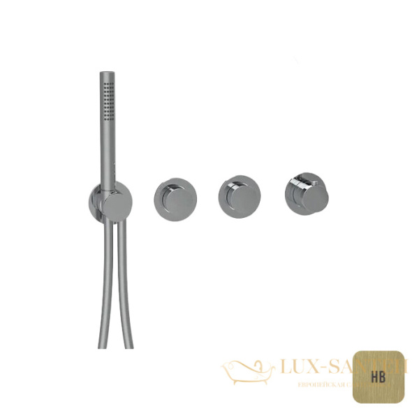 термостат для душа встраиваемый almar push modular e180433.hb, внешняя часть, на 2 выхода, латунь брашированная pvd