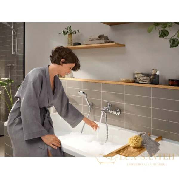 смеситель для ванны c душем hansgrohe rebris e 72450000, хром