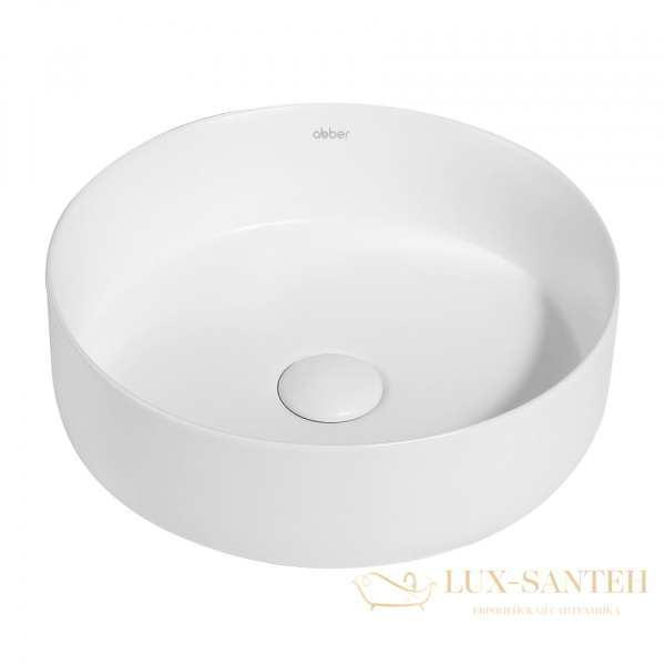 раковина накладная abber bequem ac2108mw, 36х36 см, белый матовый