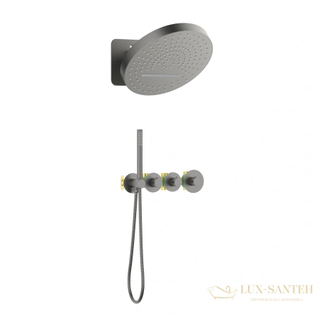 душевая система для душа термостатическая встраиваемая timo saona sx-2329/18sm, черное золото