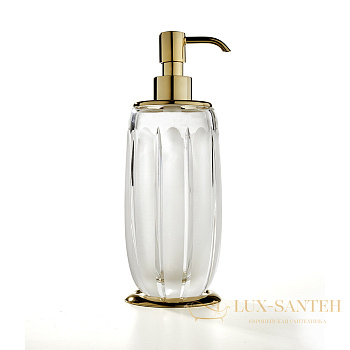 дозатор для жидкого мыла настольный 3sc montblanc, mb01dacrol, прозрачный хрусталь/латунь