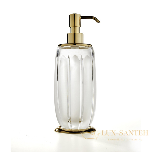 дозатор для жидкого мыла настольный 3sc montblanc, mb01dacrol, прозрачный хрусталь/латунь