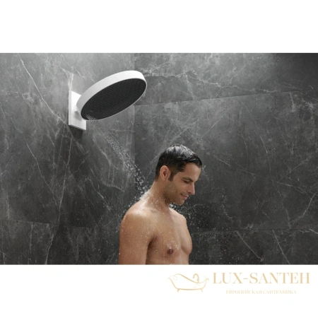 верхний душ hansgrohe rainfinity 360 3jet 26234700 с настенным креплением, белый матовый