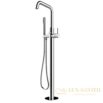 смеситель напольный для ванны bossini teo z00751.030, в комплекте со встроенной частью, хром