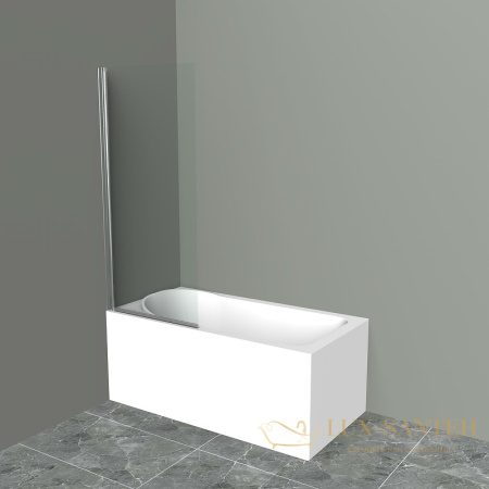 шторка на ванну belbagno uno uno-v-1-70/150-c-cr профиль хром, стекло прозрачное 