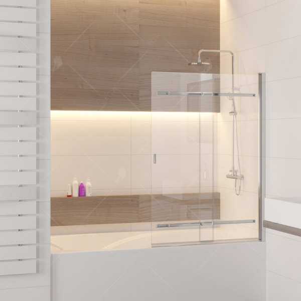 шторка rgw screens 03114410-11 на ванну sc-44 100x150, профиль хром, стекло прозрачное