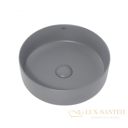 раковина накладная abber bequem ac2108mg, 36х36 см, серый матовый