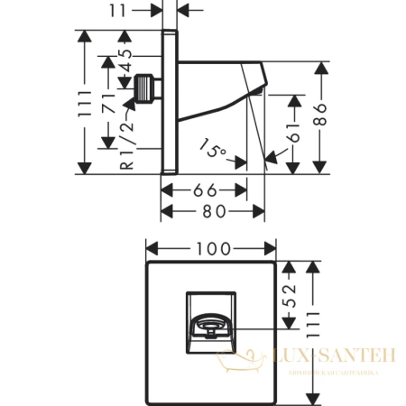 держатель верхнего душа hansgrohe pulsify 24139700, белый матовый