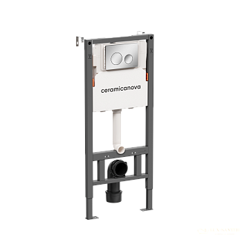 инсталляция для унитаза ceramica nova balance cn121001ch с панелью смыва circle, хром глянцевый