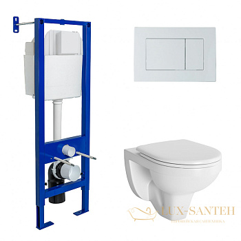 комплект berges 042430: подвесной унитаз gamma с системой инсталляции atom 410 и панелью смыва, белый