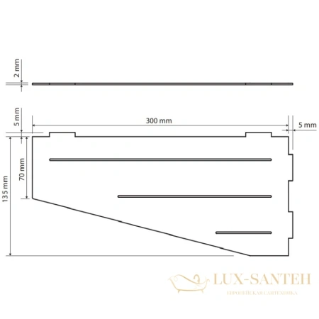 полка 30 см bemeta cytro 101302400, черный матовый