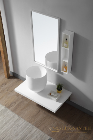 раковина накладная abber stein as2618, 40х40 см, белый матовый