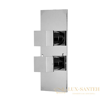 термостат для душа встраиваемый fima carlo frattini fimatherm, f3509x7cr, с переключателем на 2/3 выхода, внешняя часть, хром