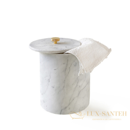 мусорное ведро с крышкой 3sc apuana 2.0, ap65alx, мрамор/латунь сатинированная