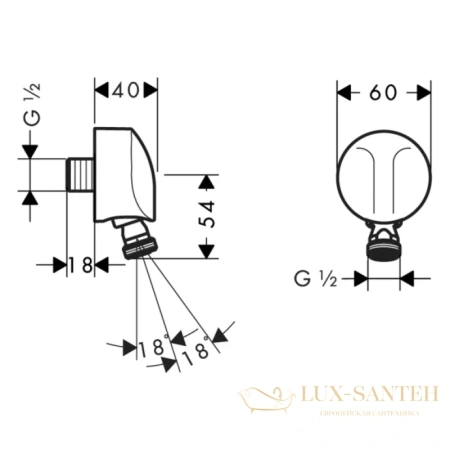 шланговое подсоединение hansgrohe fixfit e 27505000 хром