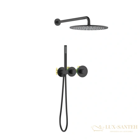 душевая система для душа термостатическая встраиваемая timo saona sx-2359/03sm, черный матовый