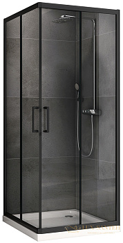 душевой уголок abber schwarzer diamant ag02090b, цвет черный