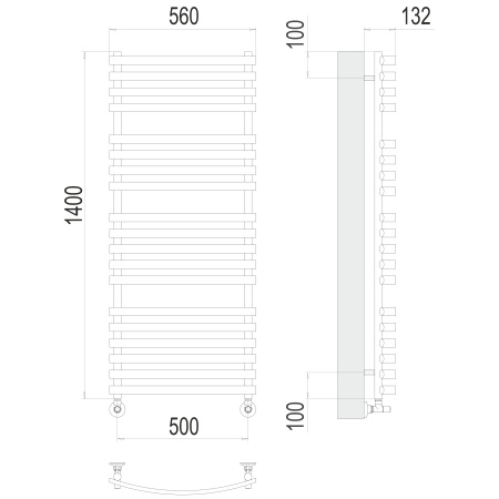 полотенцесушитель водяной terminus капри 4670078530660 п19 500x1400